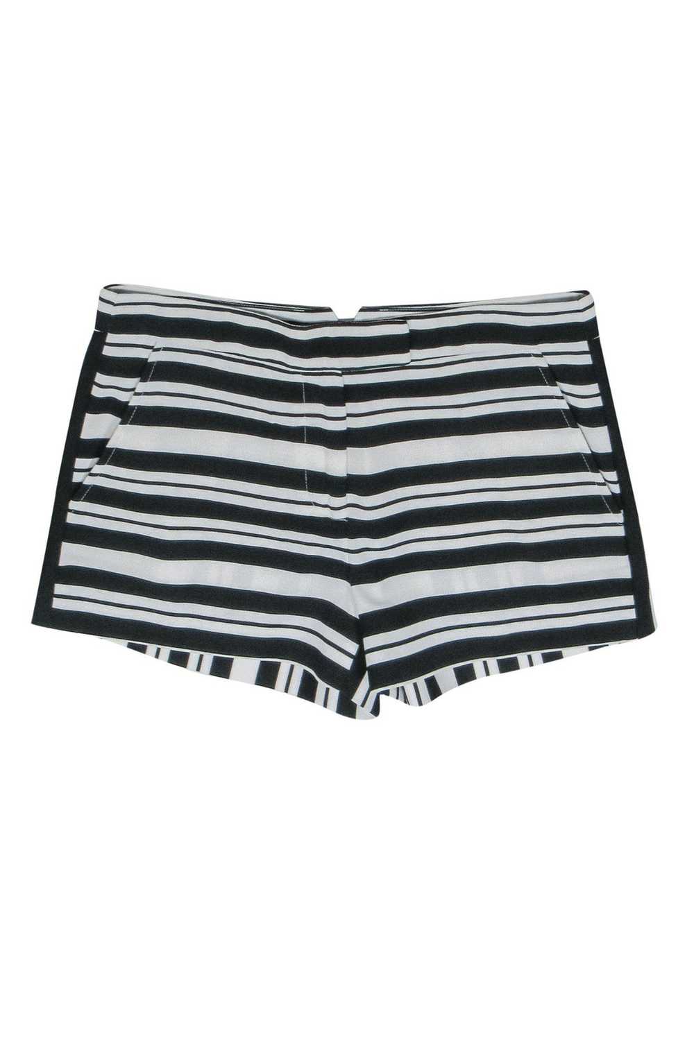 Tibi - Black & White Striped Shorts Sz 0 - image 1