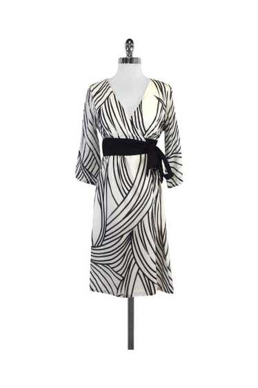 Tibi - Black & White Striped Wrap Dress Sz 6