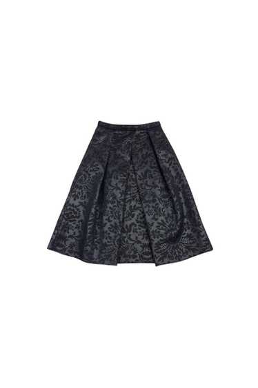 Tibi - Black Brocade Full Midi Skirt Sz 2