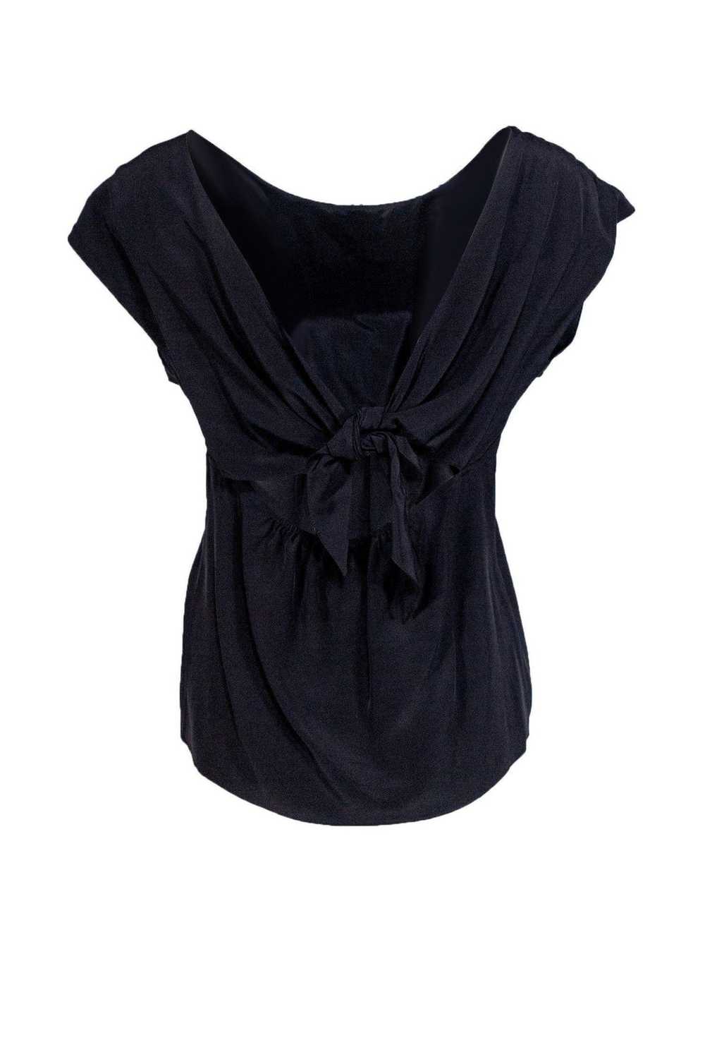 Tibi - Black Silk Sleeveless Blouse w/ Multicolor… - image 3