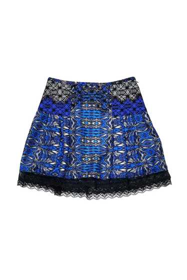 Tibi - Cobalt & Grey Print Lace Skirt Sz 4