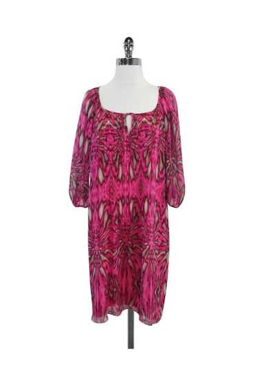 Tibi - Hot Pink Print Bishop Sleeve Dress Sz 2
