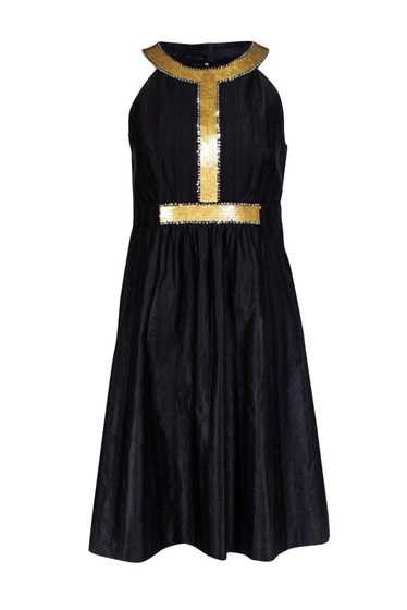 Tibi - Little Black Dress w/ Gold-Toned Sequins Sz