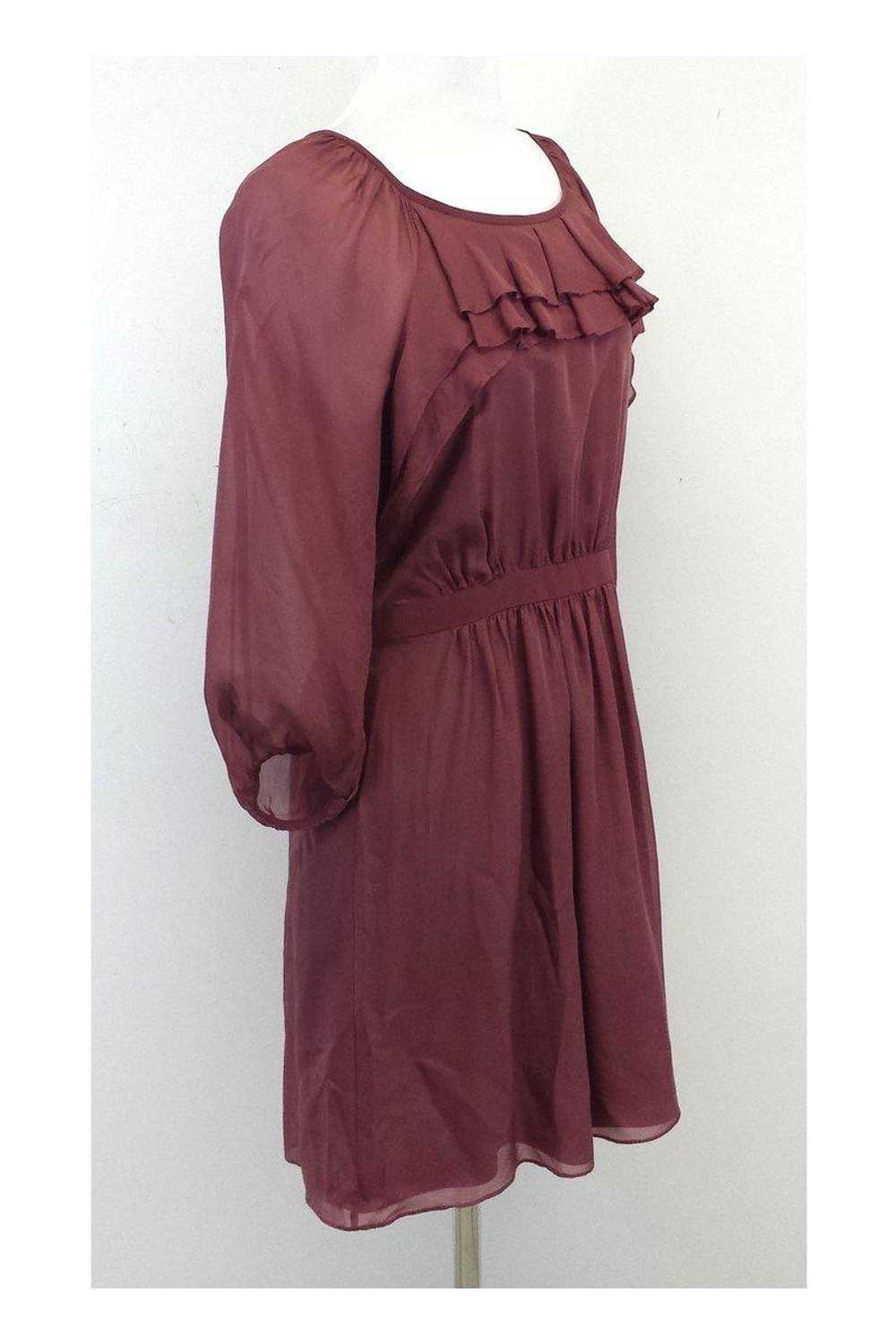Tibi - Mauve Silk Ruffle Dress Sz 6 - image 2