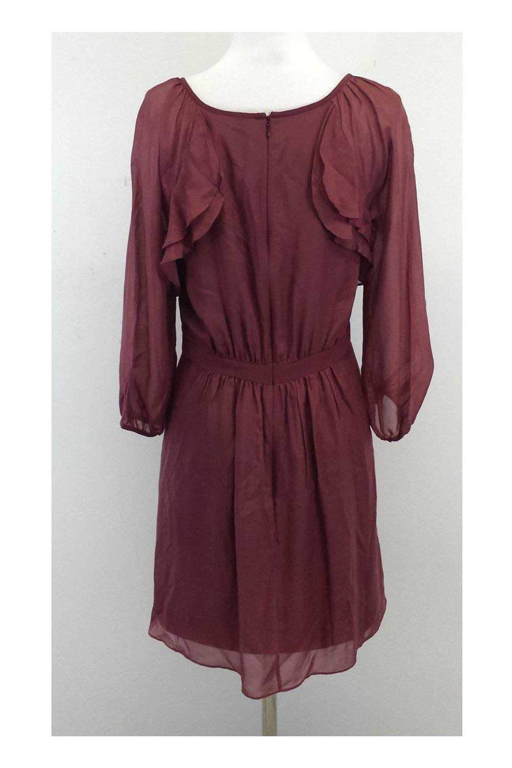 Tibi - Mauve Silk Ruffle Dress Sz 6 - image 3