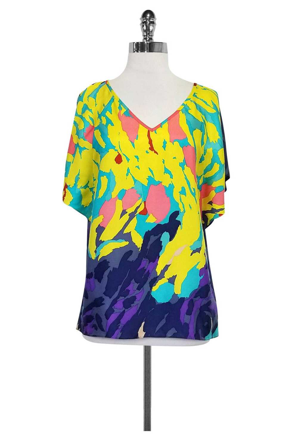 Tibi - Multicolor Cold Shoulder Blouse Sz 2 - image 1