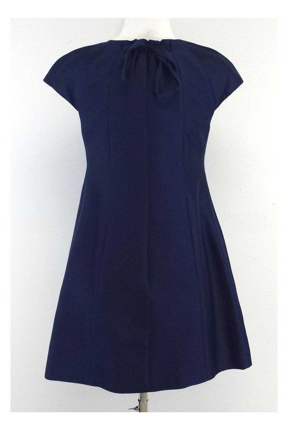 Tibi - Navy Beaded Neckline Cap Sleeve Dress Sz 8 - image 3