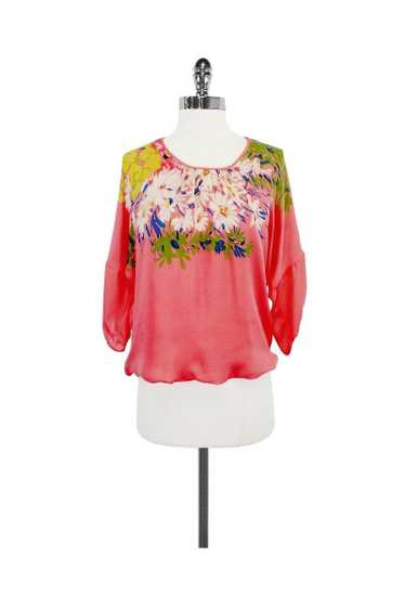 Tibi - Pink Floral Print Silk Top Sz XS