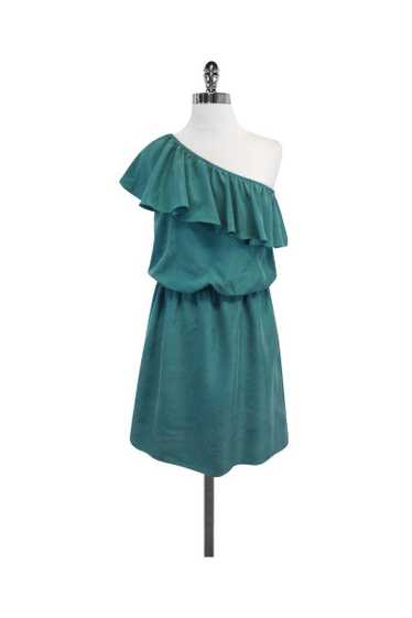 Tibi - Turquoise Ruffle One Shoulder Dress Sz 4