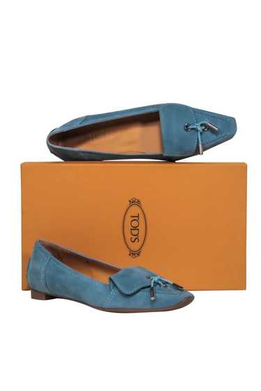 Tod's - Light Blue Suede Pointed Toe Loafers Sz 5