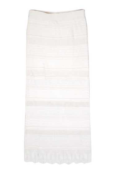 Torn by Ronny Kobo - White Textured Knit Maxi Skir