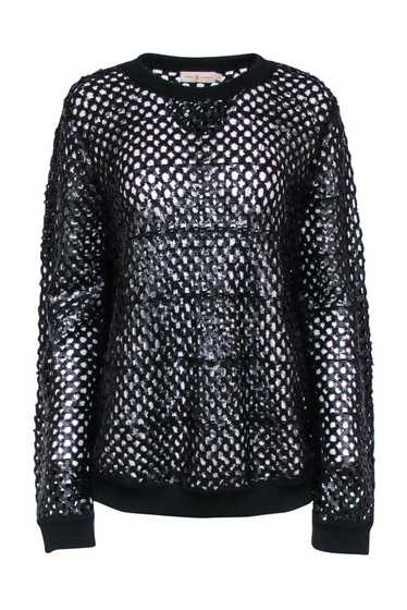Tory Burch - Black Net Sequined Sweater Sz L