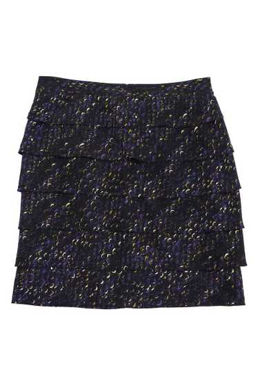 Tory Burch - Brown & Purple Silk Ruffle Skirt Sz 1