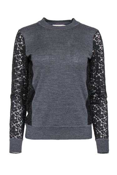 Tory Burch - Charcoal Sweater w/ Lace Sleeves Sz X