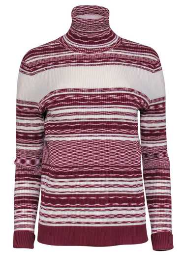 Tory Burch - Ivory & Red Striped Turtleneck "Julie