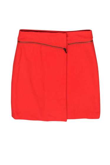 Tory Burch - Orange Wool Faux Wrap Skirt w/ Zipper