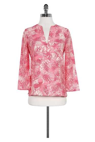 Tory Burch - Pink Leaf Print Top Sz 0