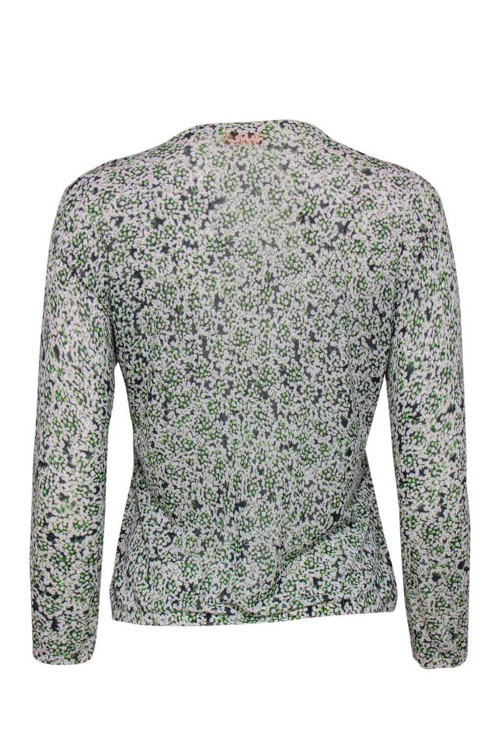 Tory Burch - White & Green Floral Printed Cardiga… - image 3
