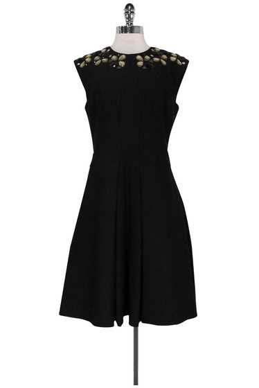 Tracy Reese - Black Jeweled Flared Dress Sz 8 - image 1