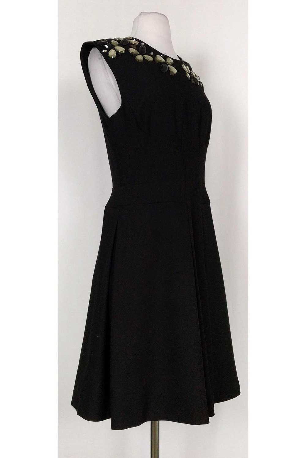 Tracy Reese - Black Jeweled Flared Dress Sz 8 - image 2