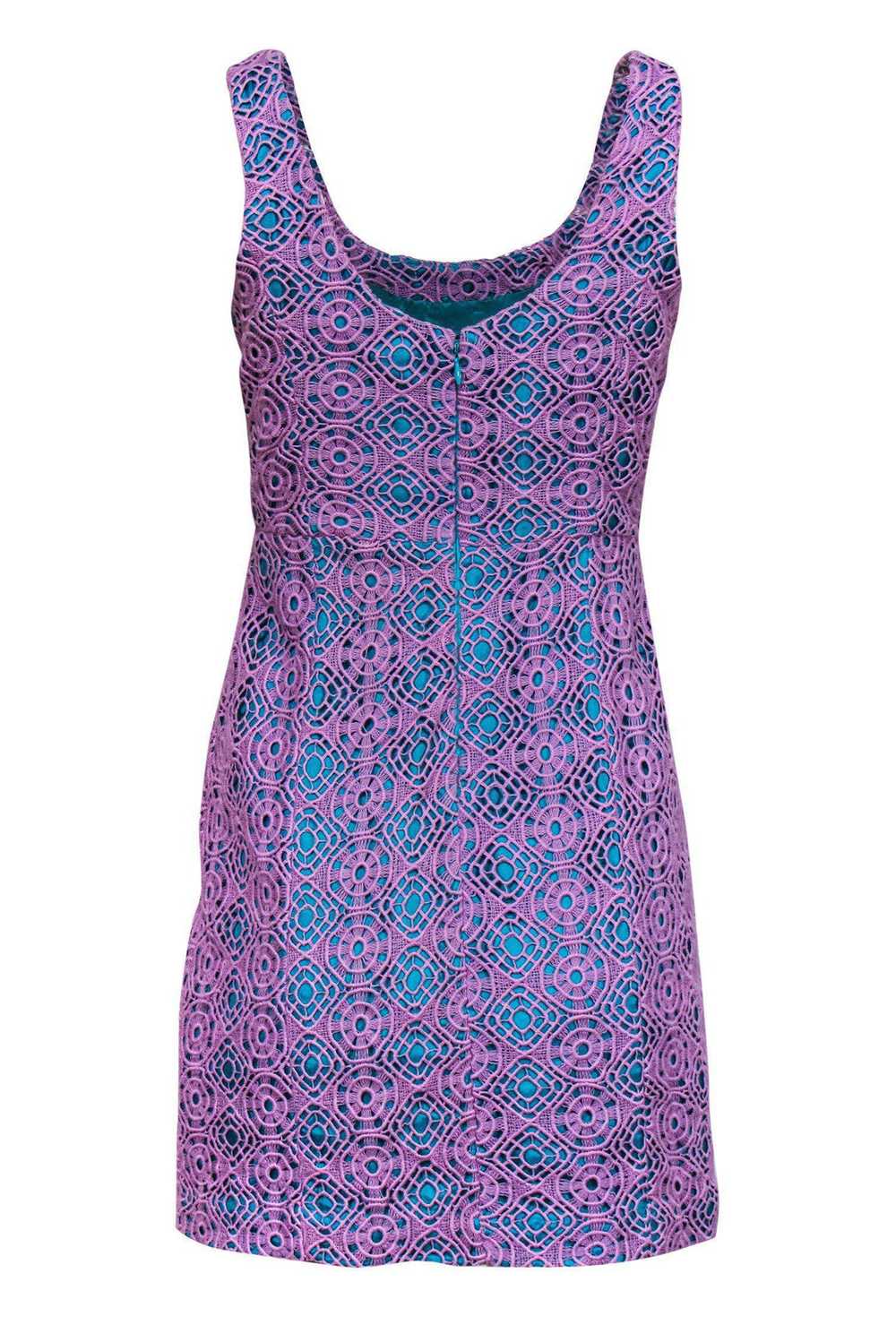 Tracy Reese - Purple & Teal Lace Dress Sz 6 - image 3