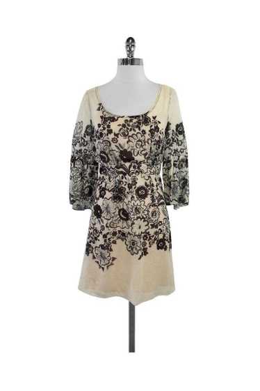 Tracy Reese - Tan & Brown Floral Print Linen Blend