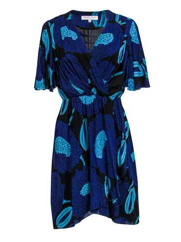 Trina Turk - Blue & Teal Floral Print Fit & Flare… - image 1