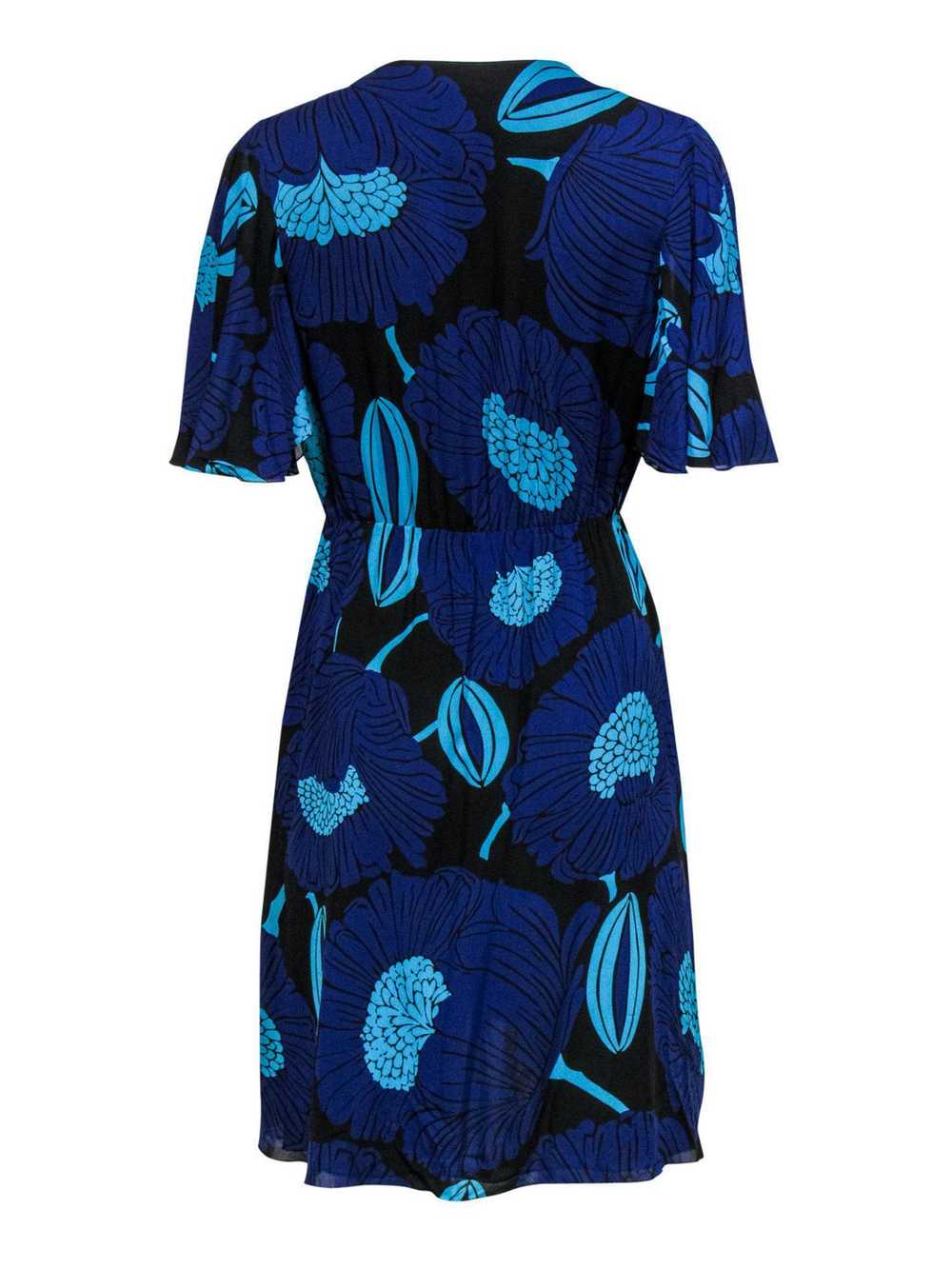 Trina Turk - Blue & Teal Floral Print Fit & Flare… - image 3