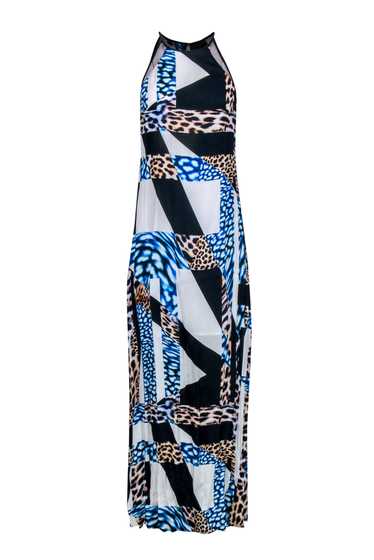 Trina Turk - Blue, Black & White Cheetah Geo Prin… - image 1
