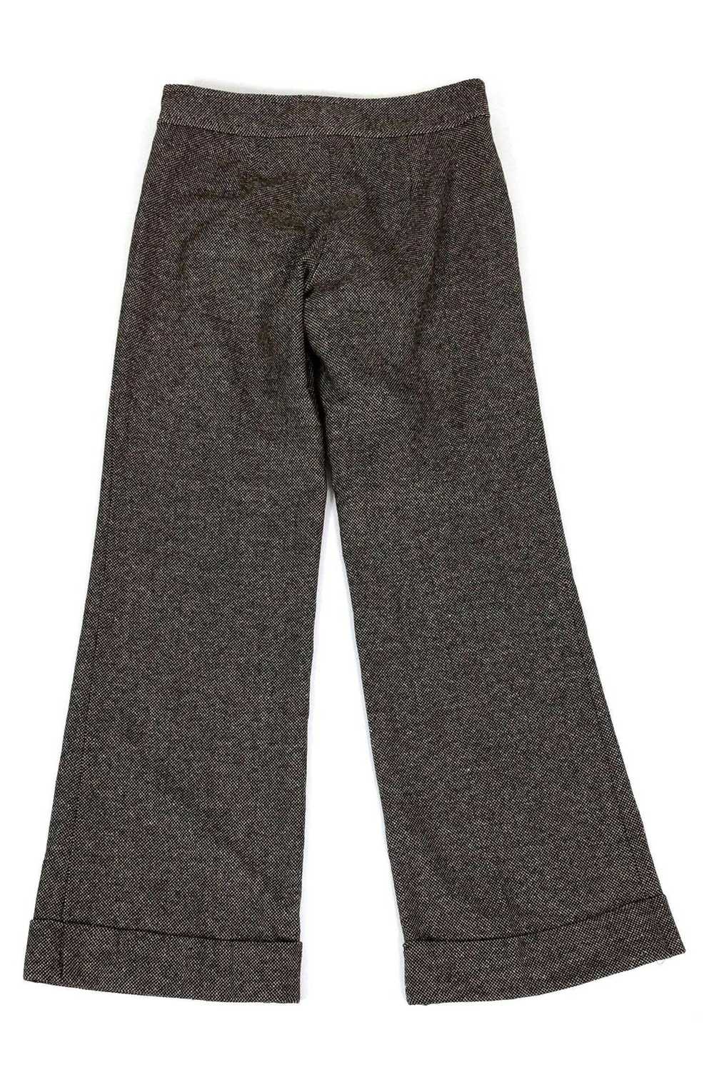 Trina Turk - Brown Tweed Wide Leg Trousers Sz 2 - image 2