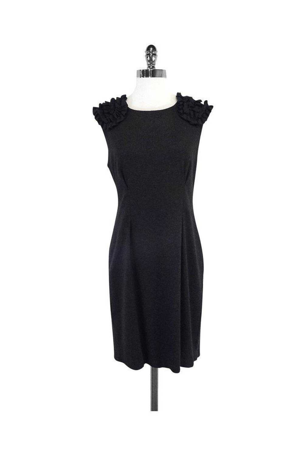 Trina Turk - Charcoal Grey Ruffle Shoulder Dress … - image 1