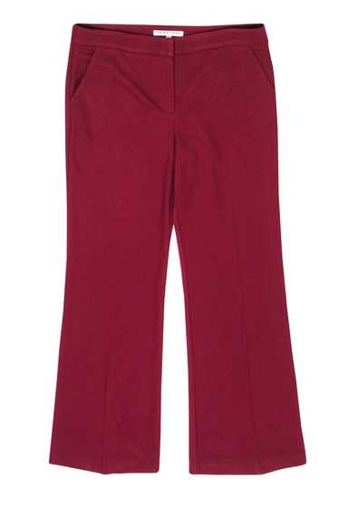 Trina Turk - Dark Maroon Ribbed Wide-Leg Trousers 