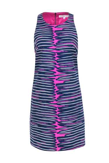 Trina Turk - Magenta, Navy & White Abstract Stripe