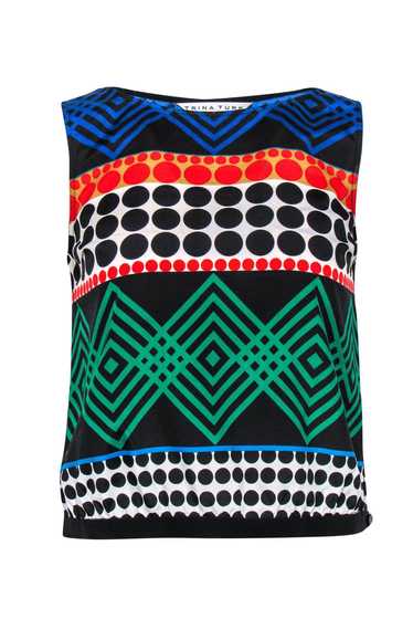 Trina Turk - Multicolor Black Geometric Print Stru