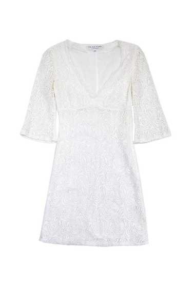 Trina Turk - White Crochet 3/4 Sleeve Dress Sz 0