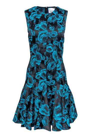 Twilley Atelier - Black & Teal Rose Printed Dress 