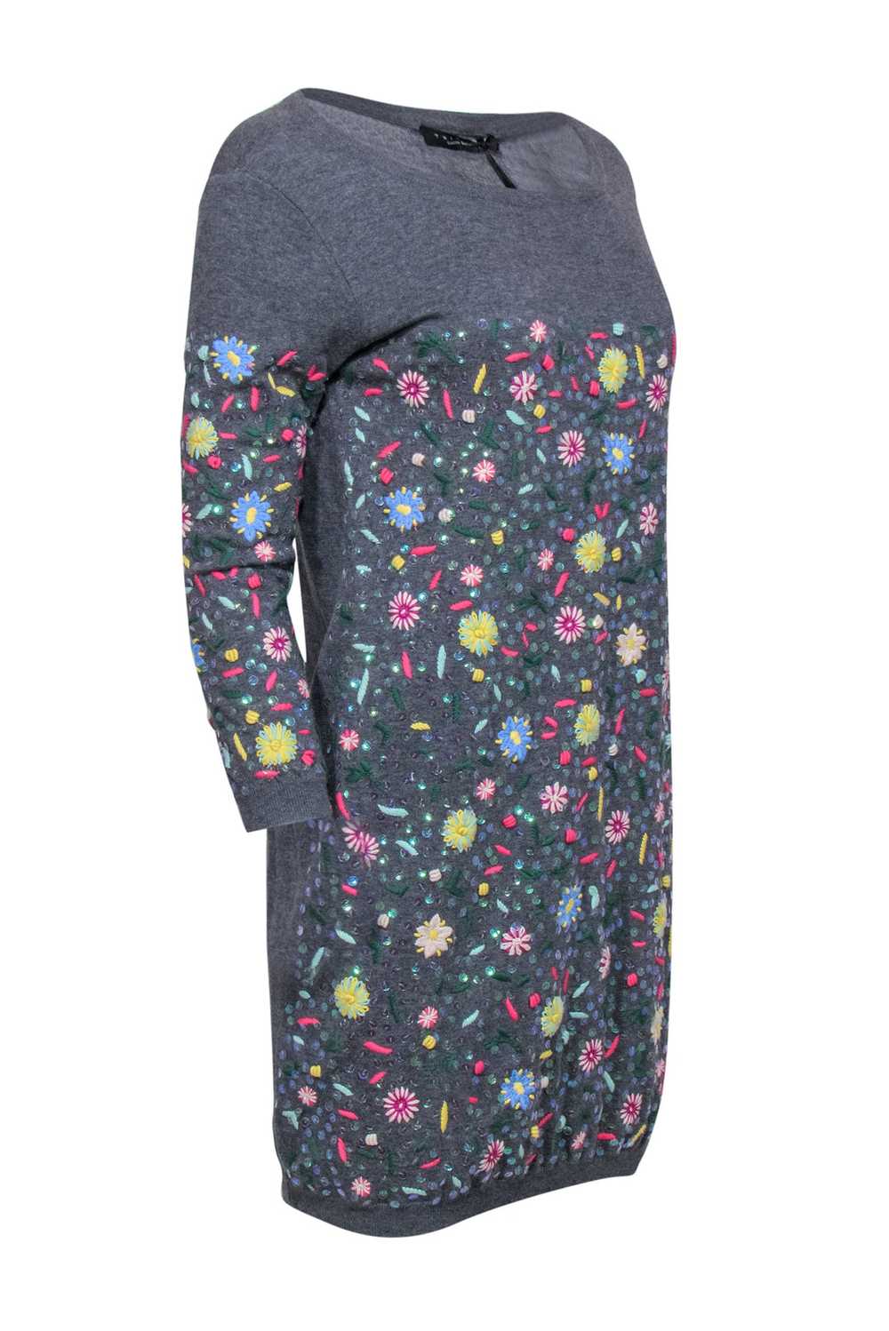 Twinset - Grey & Multicolor Floral Embroidered & … - image 2