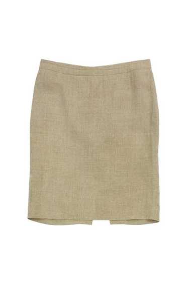 Valentino - Tan Linen Pencil Skirt Sz 10