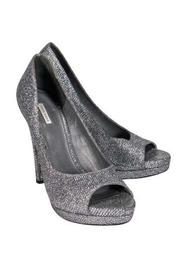 Vera Wang - Gunmetal Glitter Peep-Toe Pumps Sz 7.5