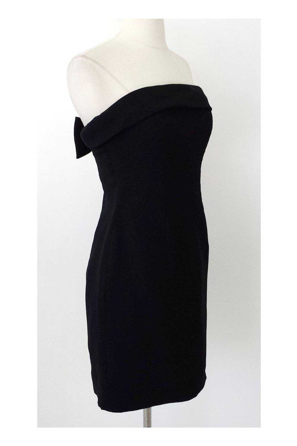 Victor Costa - Black Strapless Bow Back Dress Sz 4 - image 2