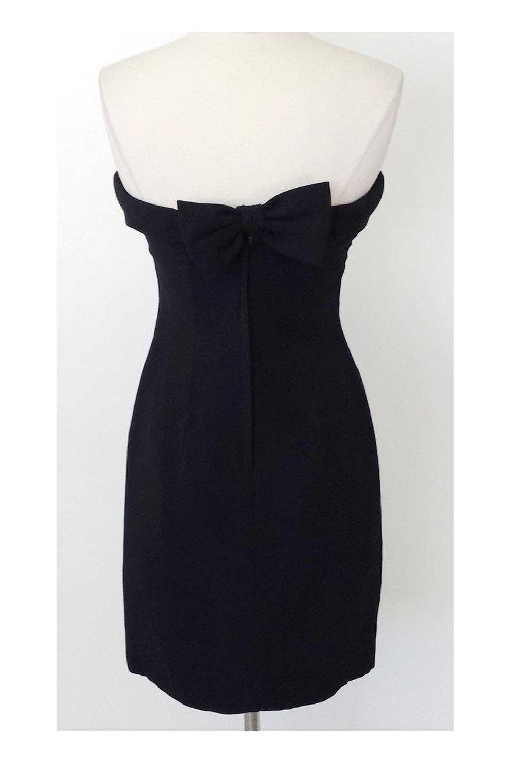 Victor Costa - Black Strapless Bow Back Dress Sz 4 - image 3