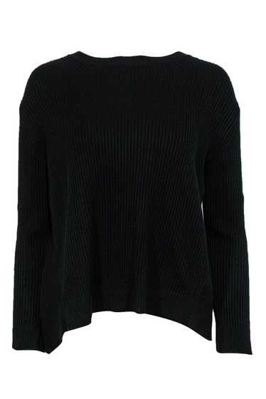 Vince - Black Ribbed Open Back Sweater w/ Tie Sz S - image 1