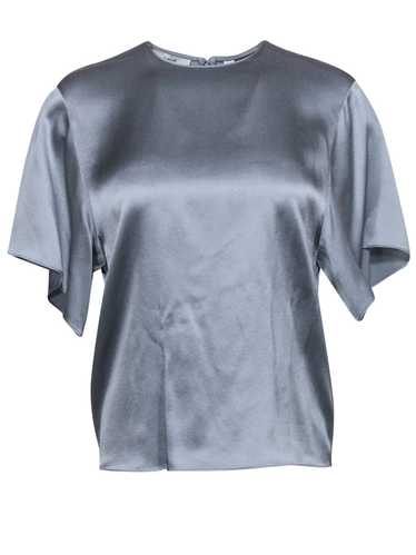 Vince - Blue-Grey Short Sleeve Silk Blouse Sz XS