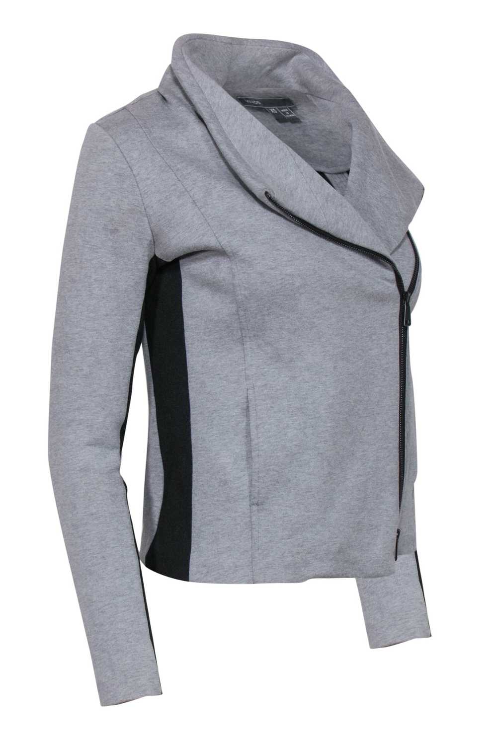 Vince - Gray Cotton Zip-Up Moto-Style Jacket Sz XS - image 2