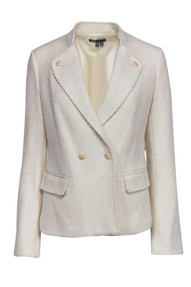 Vince - White Woven Tweed Double Breasted Jacket S
