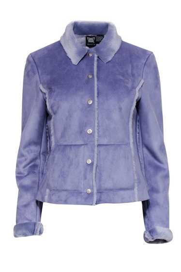 W by Worth - Lavender Faux Suede & Fur Trim Jacket