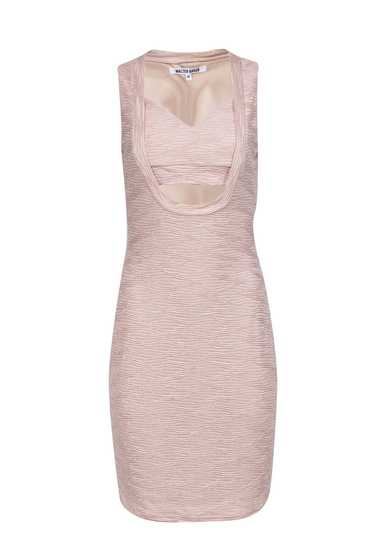 Walter Baker - Tan Textured Fitted Midi Dress w/ F