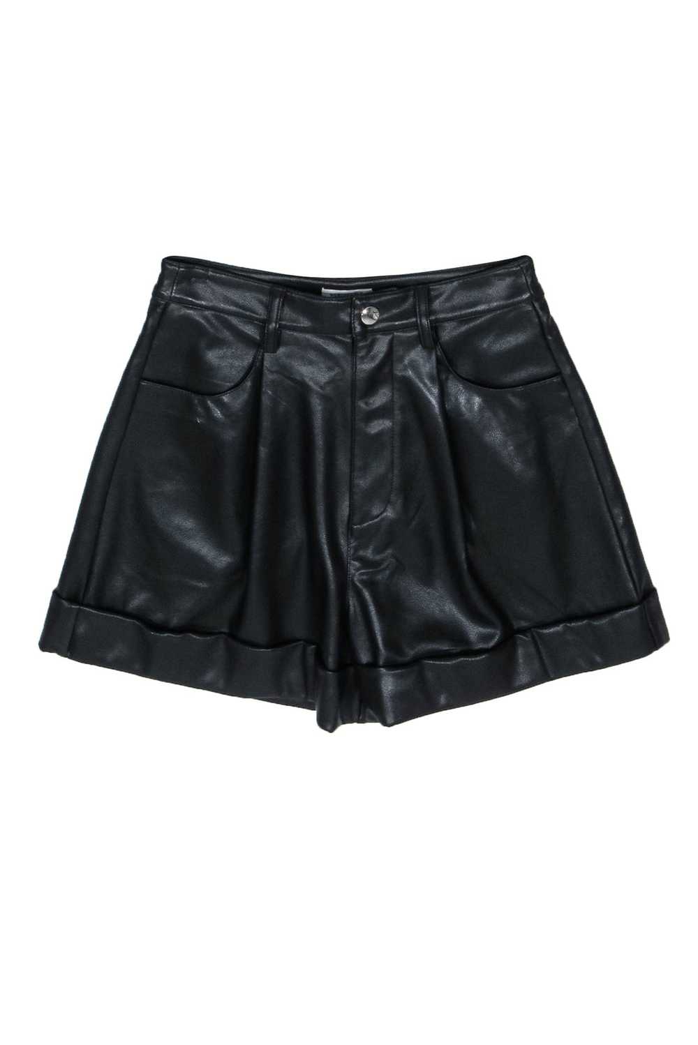 WeWoreWhat - Black Vegan Leather High Waisted Sho… - image 1