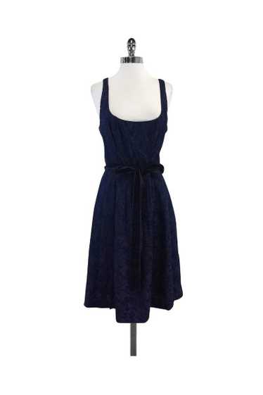 Yoana Baraschi - Navy Floral Embroidered Dress Sz 