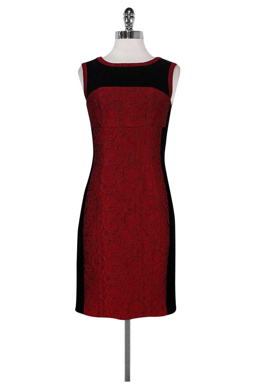 Yoana Baraschi - Red & Black Lace Cocktail Dress … - image 1
